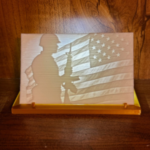 US Flag with Soldier