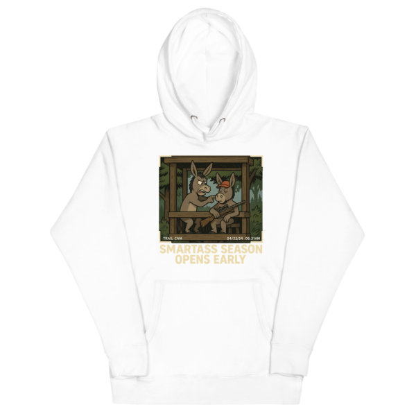 Smartass Season Pullover Hoodie – Keystone Trailhead Donkey Duo - Image 4