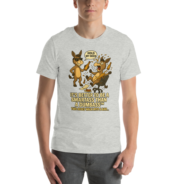 Two Asses Walk Into a Bar – Funny Donkey Duo Tee | Bella + Canvas - Image 4