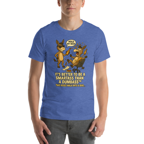 Two Asses Walk Into a Bar – Funny Donkey Duo Tee | Bella + Canvas - Image 3
