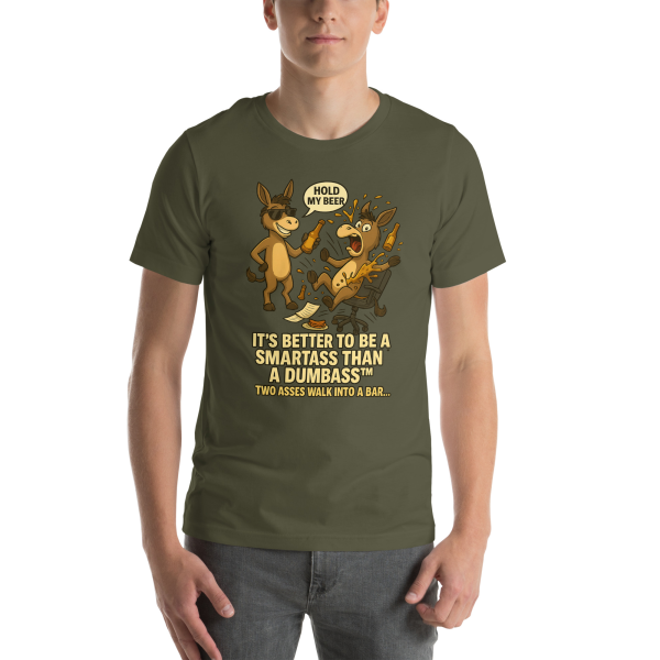 Two Asses Walk Into a Bar – Funny Donkey Duo Tee | Bella + Canvas - Image 2