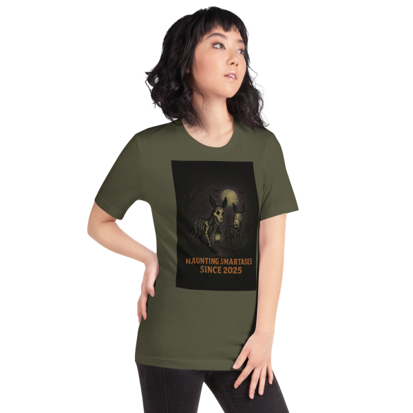 Haunting Smartasses Tee – Limited Edition Halloween Skeleton Donkeys - Image 7