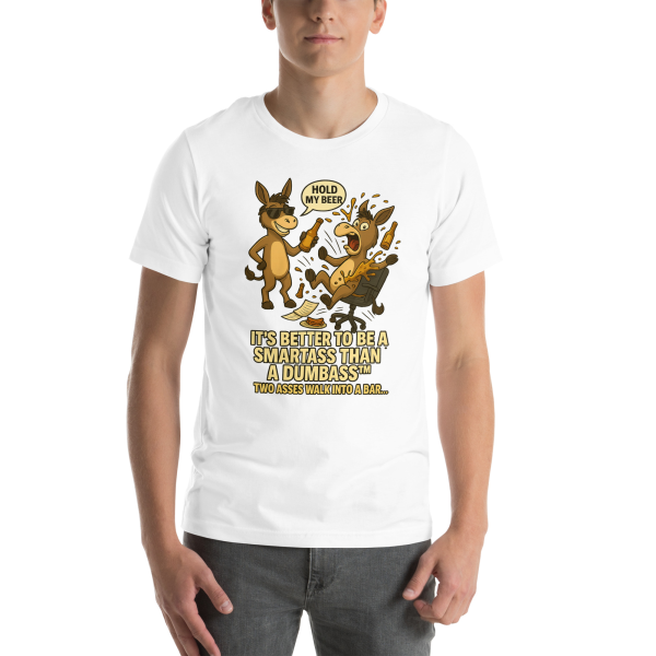 Two Asses Walk Into a Bar – Funny Donkey Duo Tee | Bella + Canvas - Image 5