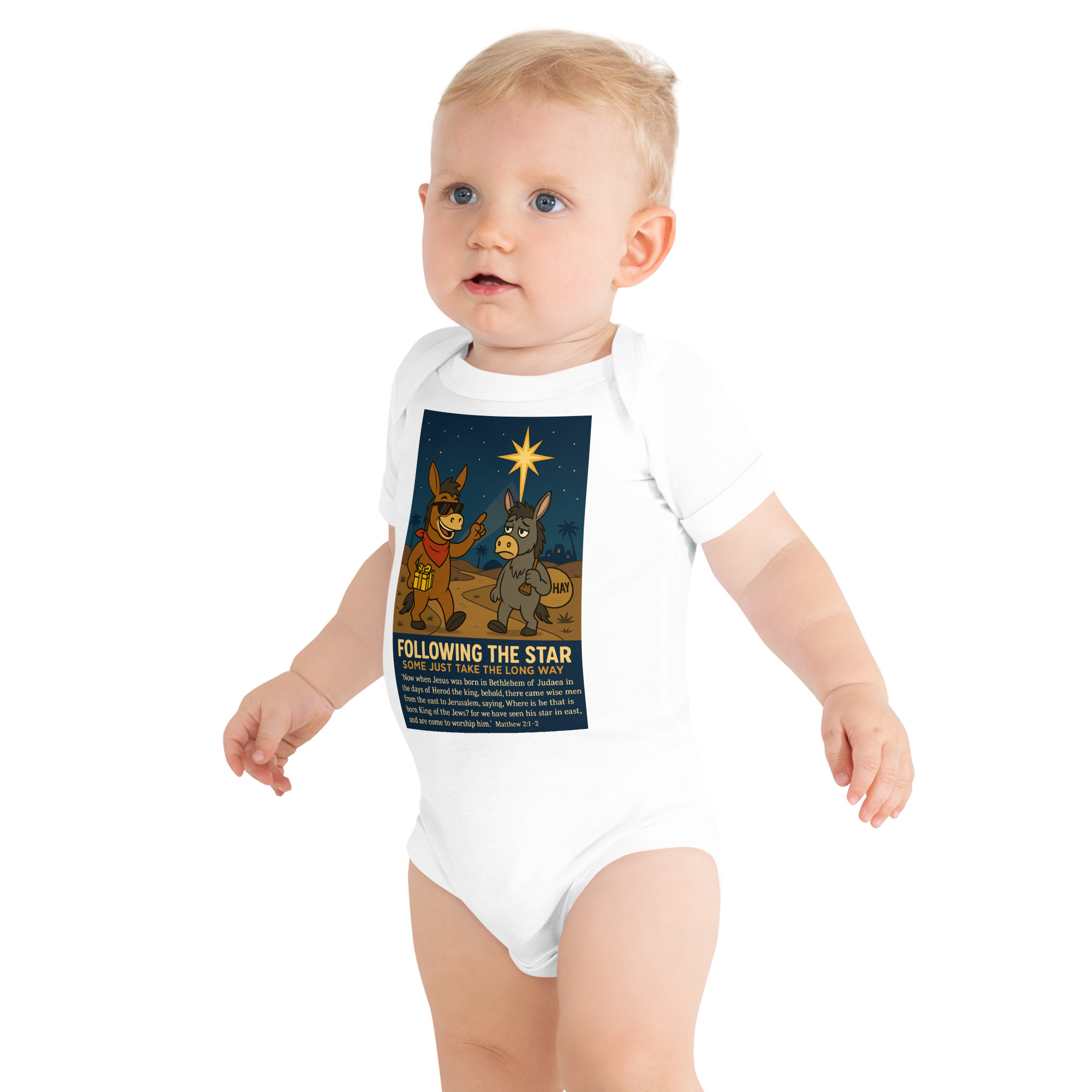 “They Rejoiced with Exceeding Great Joy”. Christmas Baby One Piece – Bella + Canvas 100B - Image 7