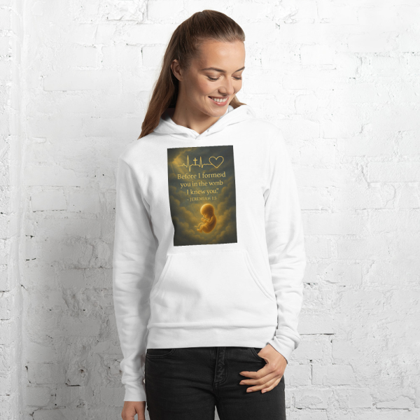 “Before I Formed You” Hoodie – Jeremiah 1:5 Faith-Based Heartbeat Design - Image 4