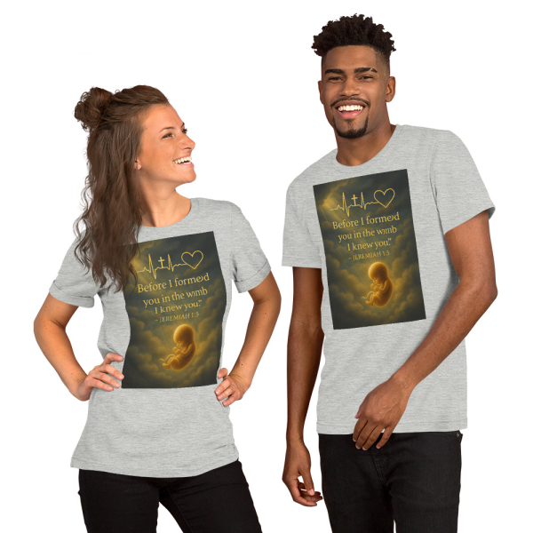 “Before I Formed You” Tee – Jeremiah 1:5 Faith-Based Heartbeat Design - Image 5