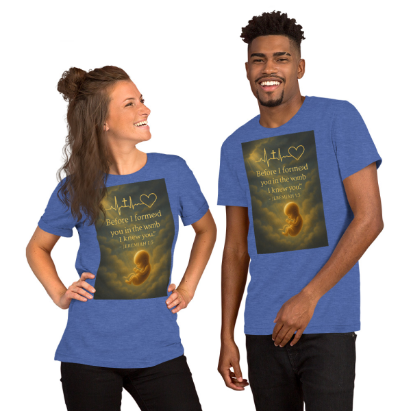 “Before I Formed You” Tee – Jeremiah 1:5 Faith-Based Heartbeat Design - Image 4