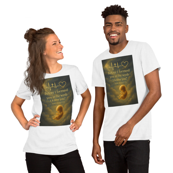“Before I Formed You” Tee – Jeremiah 1:5 Faith-Based Heartbeat Design - Image 6