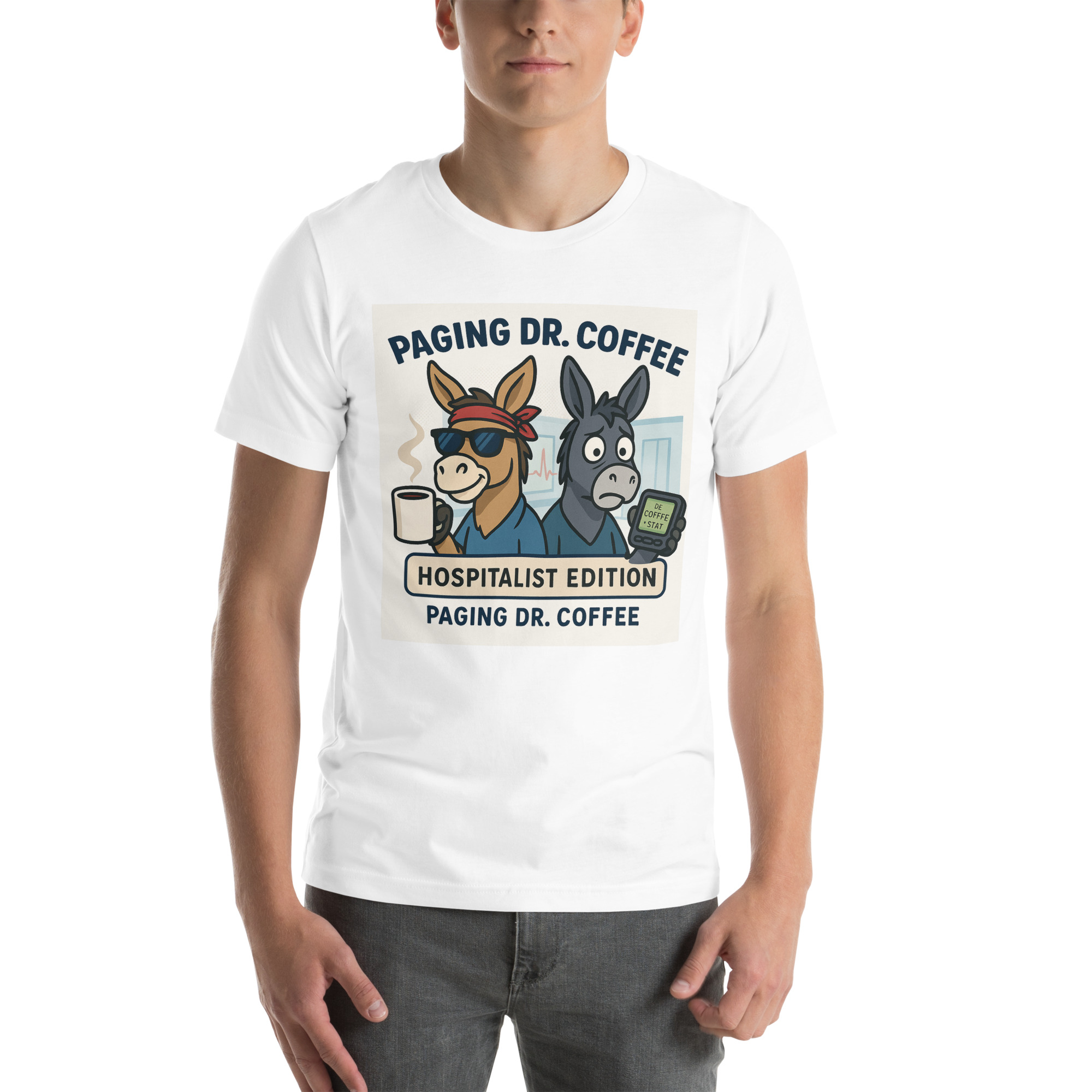 Paging Dr. Coffee – Hospitalist Edition | Bella + Canvas 3001 Unisex Tee