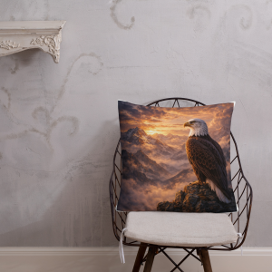 Majestic Eagle Premium Decorative Pillow – Rustic Mountain Cabin Wildlife Accent