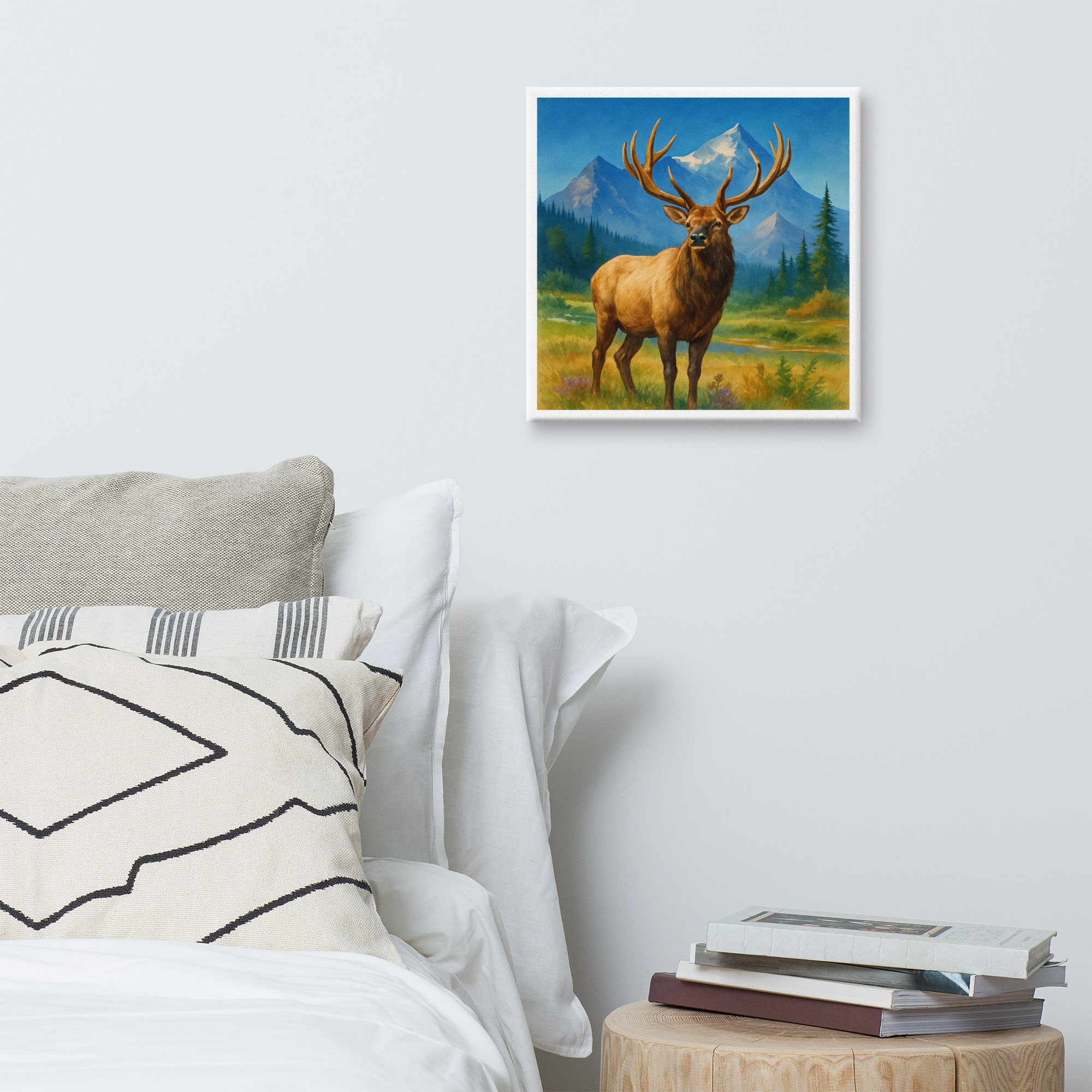 Majestic Elk Canvas Wall Art – Rustic Mountain Wildlife Decor - Image 3