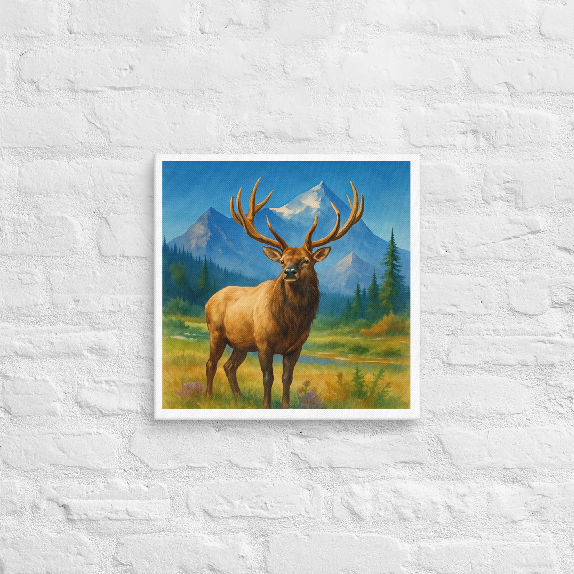 Majestic Elk Canvas Wall Art – Rustic Mountain Wildlife Decor - Image 9