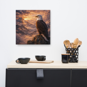 Majestic Eagle Canvas Wall Art – Rustic Mountain Wildlife Decor