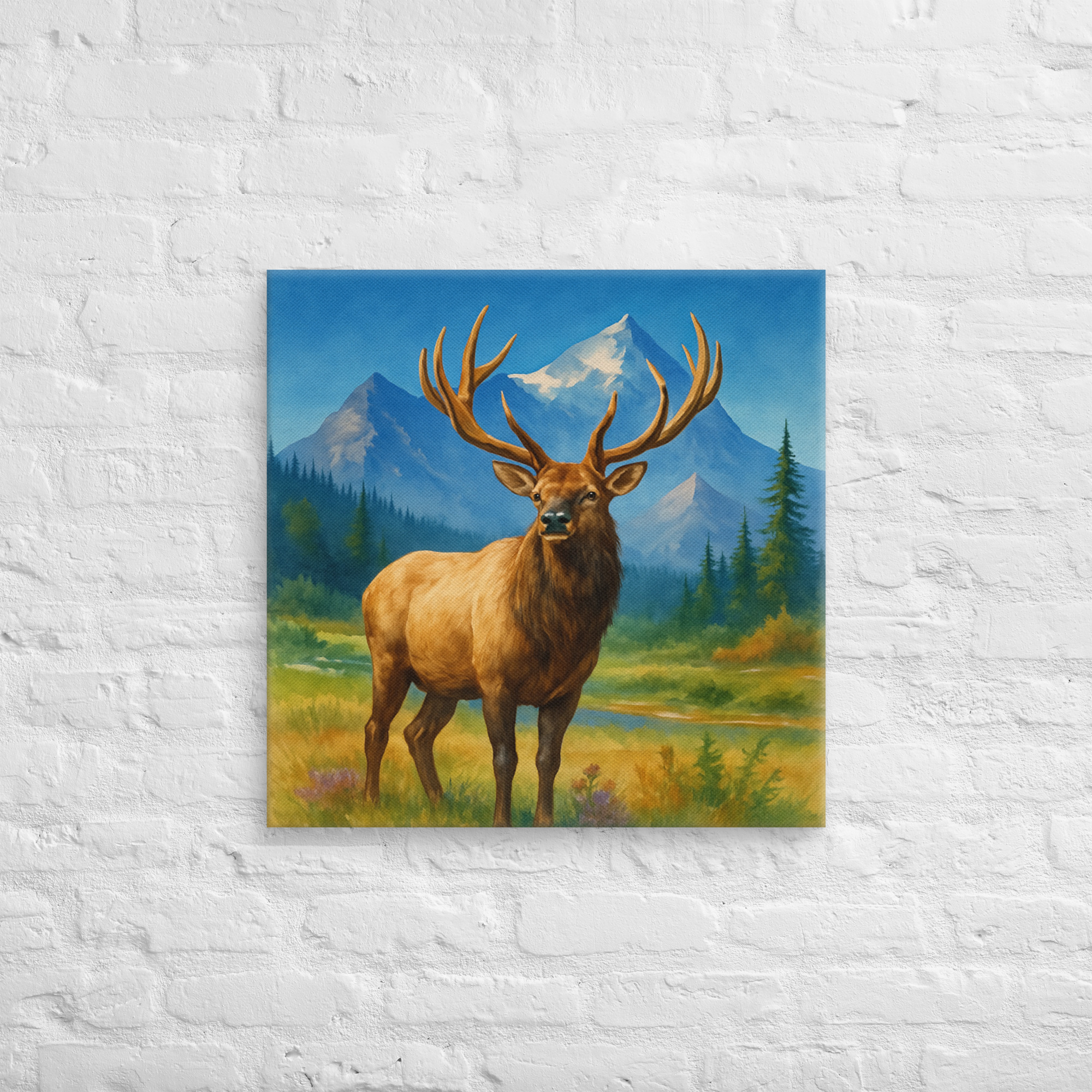 Majestic Elk Canvas Wall Art – Rustic Mountain Wildlife Decor - Image 6