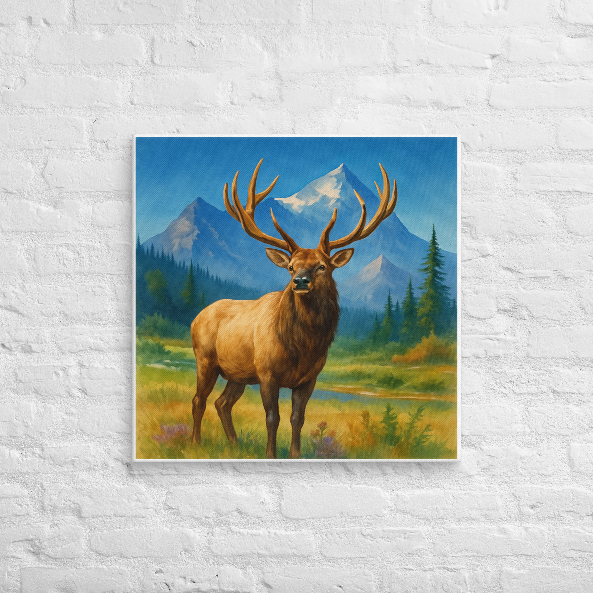Majestic Elk Canvas Wall Art – Rustic Mountain Wildlife Decor - Image 4