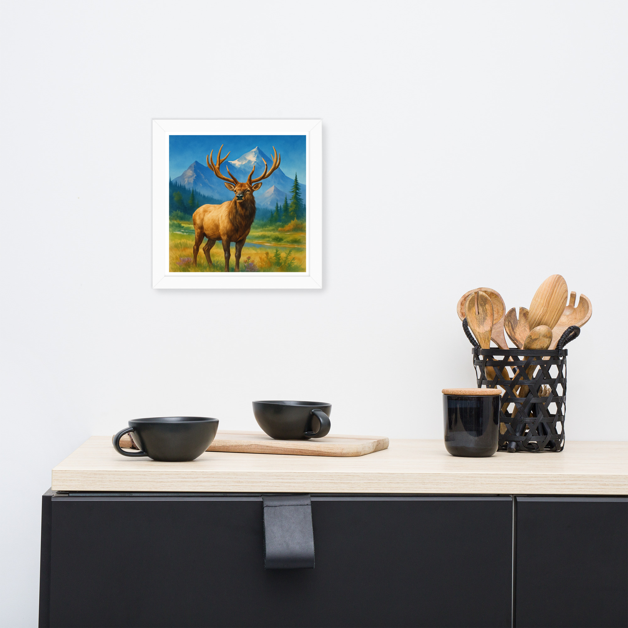 Majestic Elk Framed Wall Art – Rustic Mountain Cabin Decor - Image 6