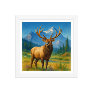 Majestic Elk Framed Wall Art – Rustic Mountain Cabin Decor