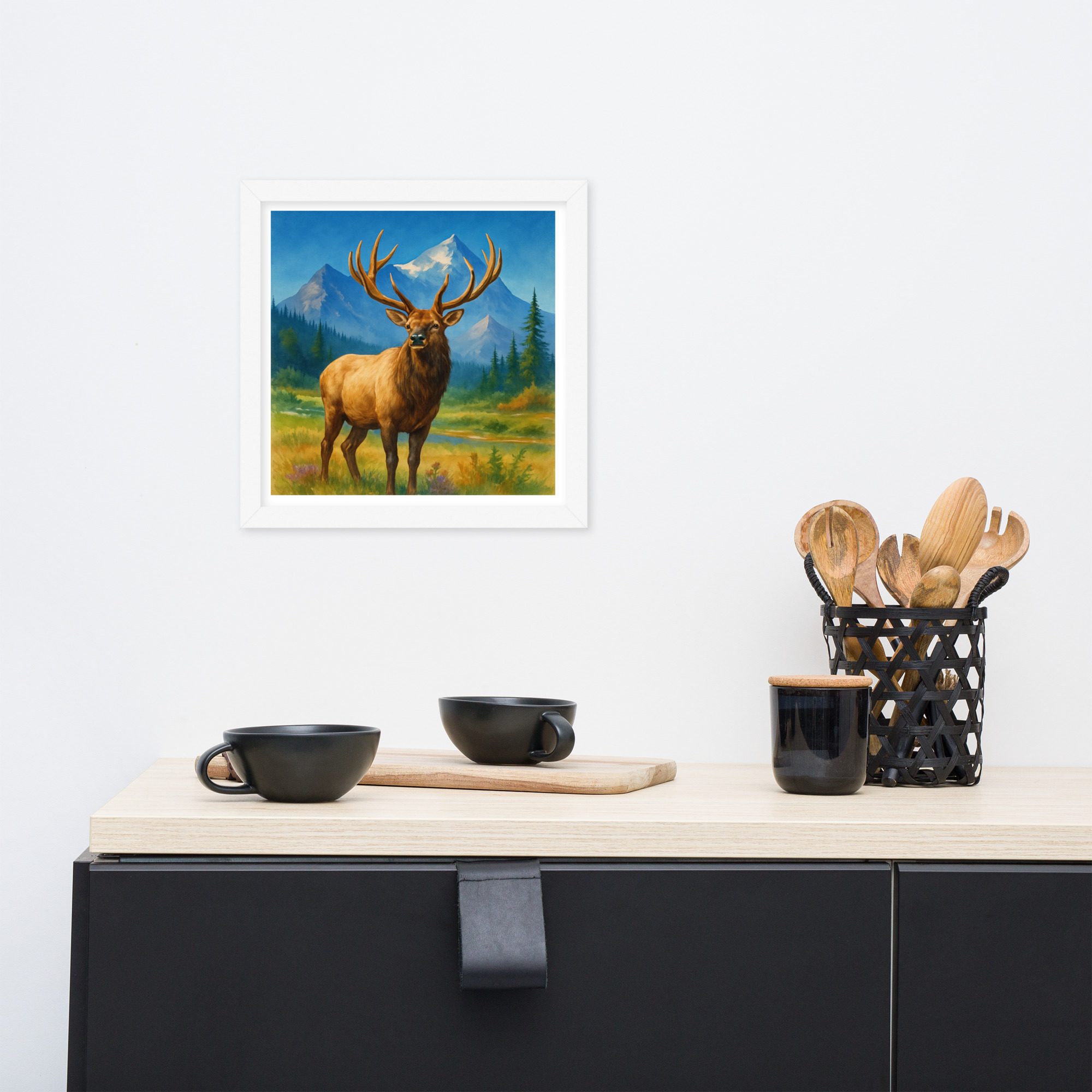 Majestic Elk Framed Wall Art – Rustic Mountain Cabin Decor - Image 7