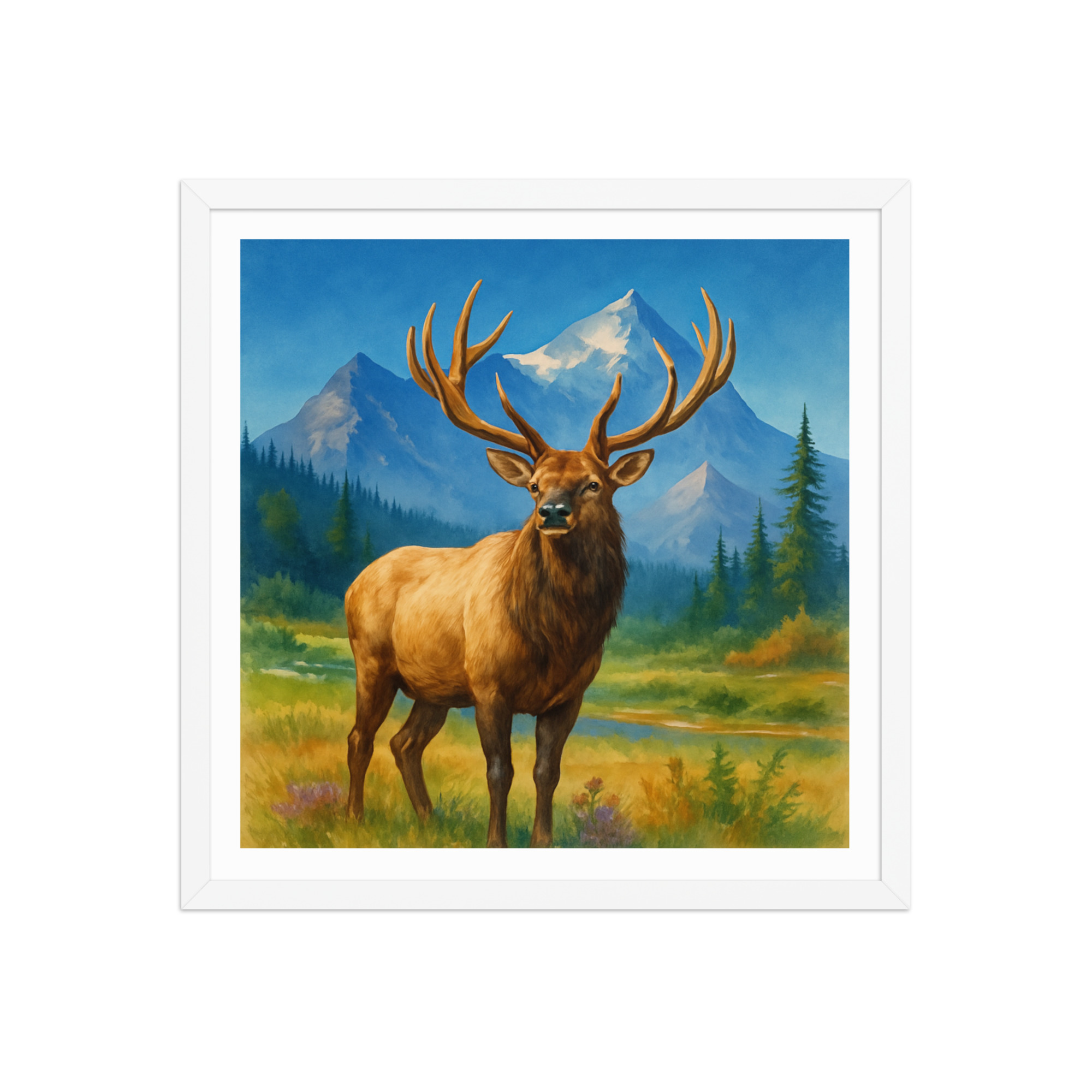 Majestic Elk Framed Wall Art – Rustic Mountain Cabin Decor - Image 5
