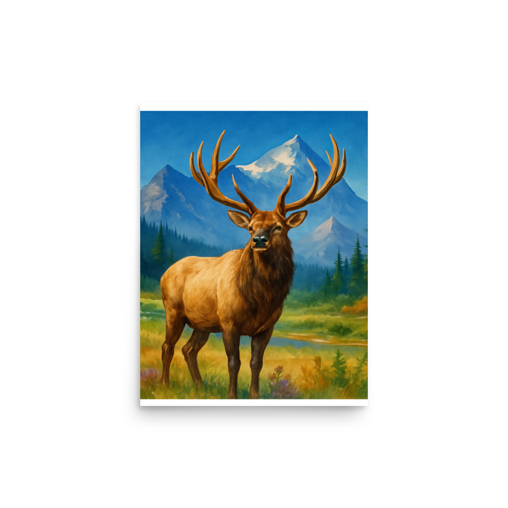Majestic Elk Wilderness Poster – Rustic Mountain Wall Art - Image 3