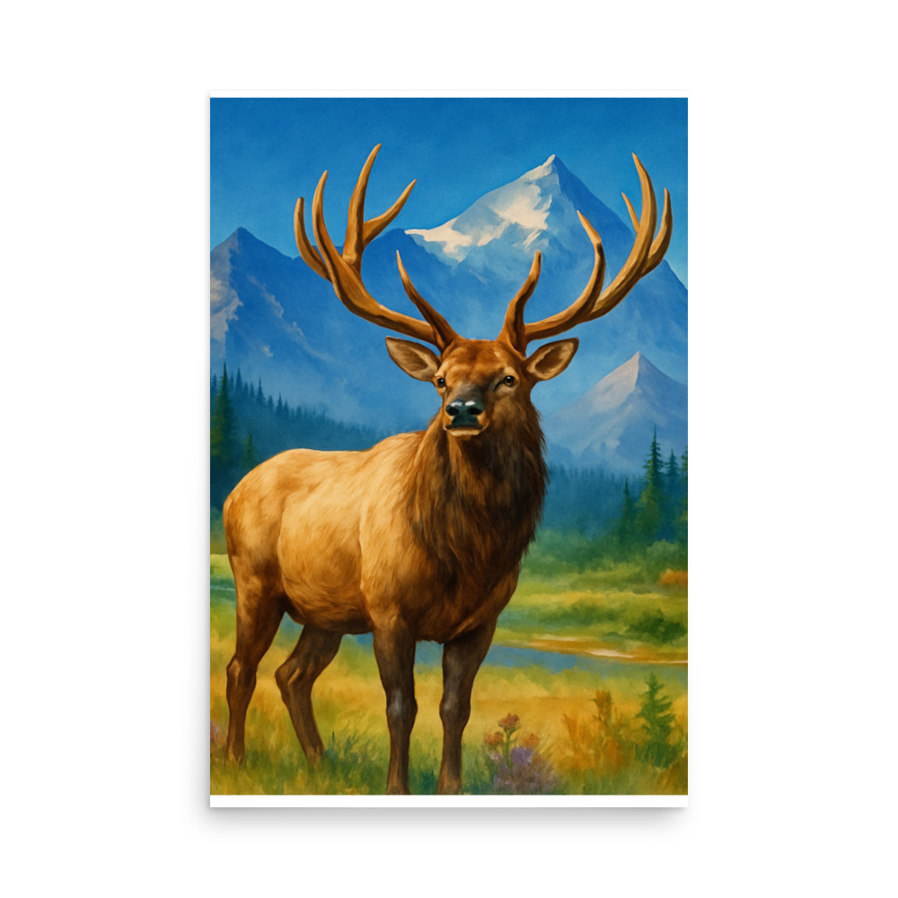 Majestic Elk Wilderness Poster – Rustic Mountain Wall Art - Image 4