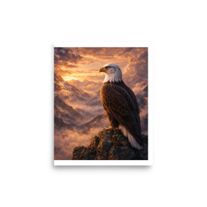 Majestic Eagle Wilderness Poster – Rustic Mountain Wall Art