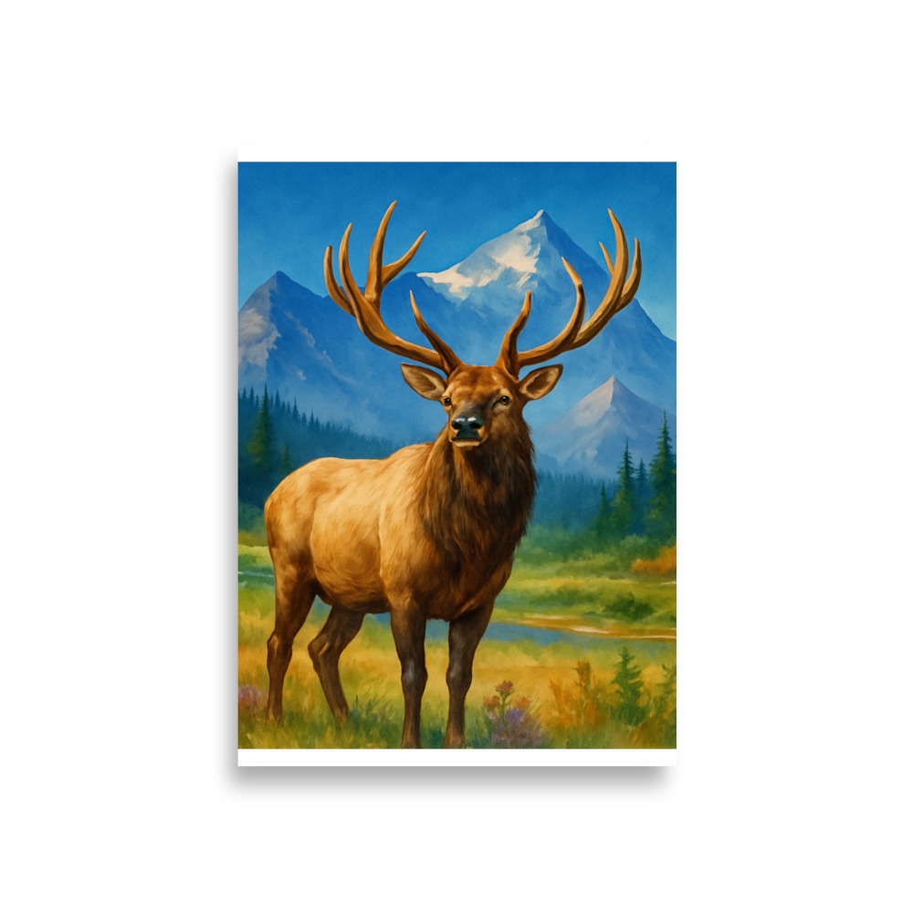 Majestic Elk Wilderness Poster – Rustic Mountain Wall Art - Image 2