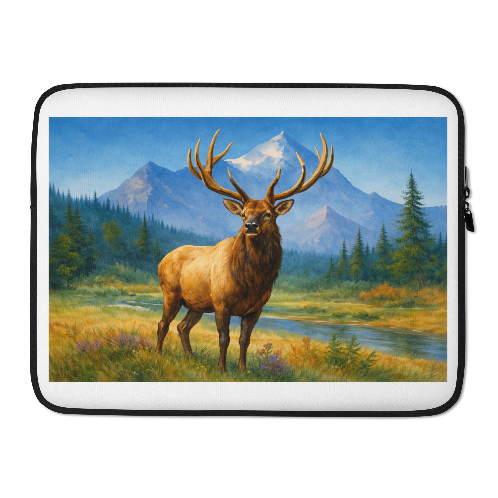 Majestic Elk Wilderness Laptop Sleeve – 13” & 15” - Image 2