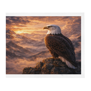 Majestic Eagle Throw Blanket – Rustic Mountain Cabin Wildlife Decor