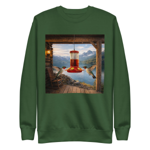Keystone Trailhead Hummingbird Mountain Sweatshirt – Rustic Cabin Wildlife Crewneck