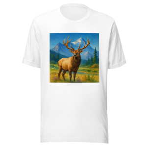 Elk Mountain Graphic T-Shirt – Wildlife Outdoor Unisex Tee