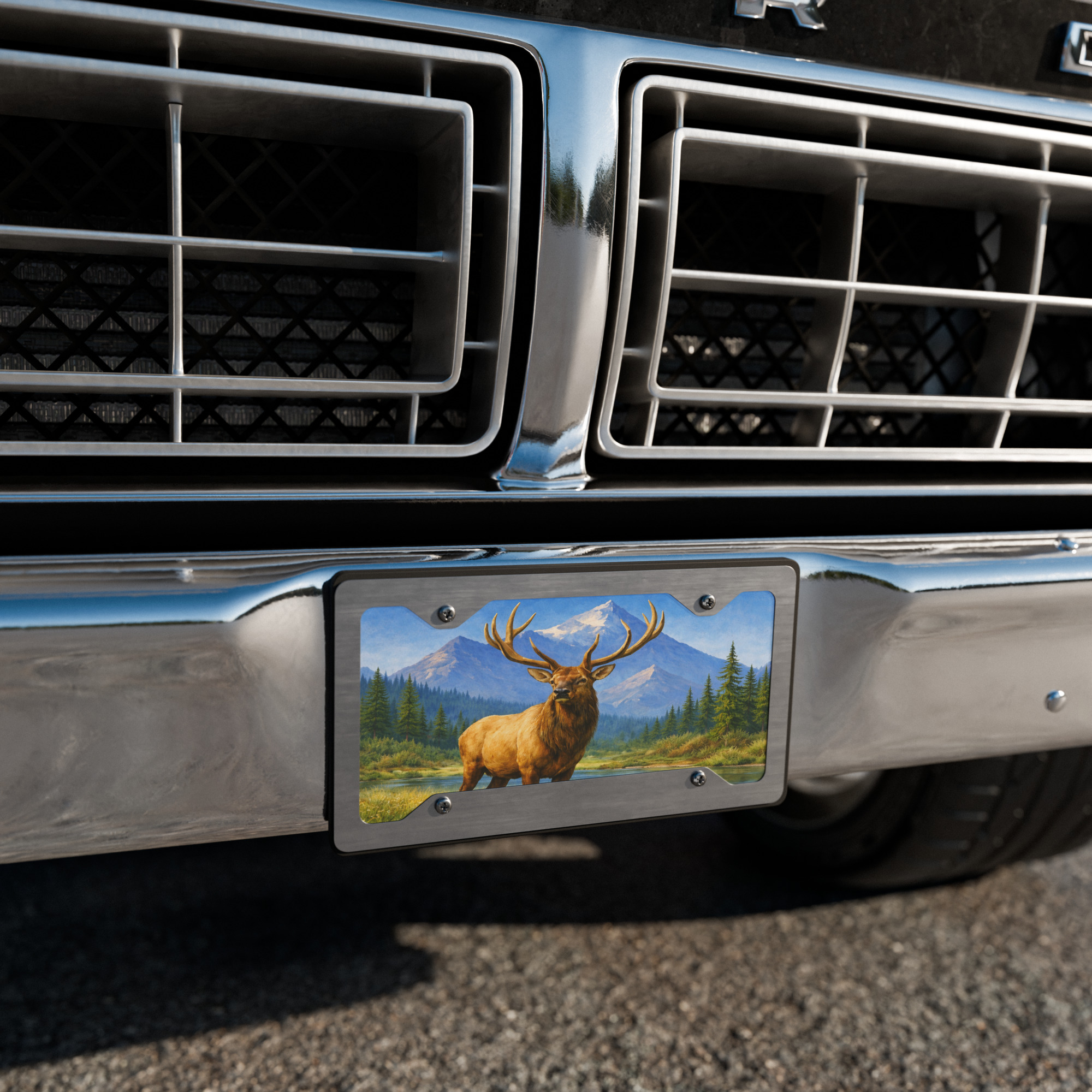 Majestic Elk Vanity License Plate – Mountain Wildlife Auto & Garage Decor - Image 3