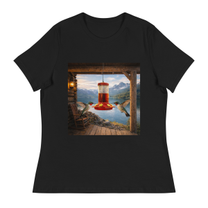 Keystone Trailhead Hummingbird Mountain Women’s Relaxed T-Shirt – Rustic Cabin Graphic Tee