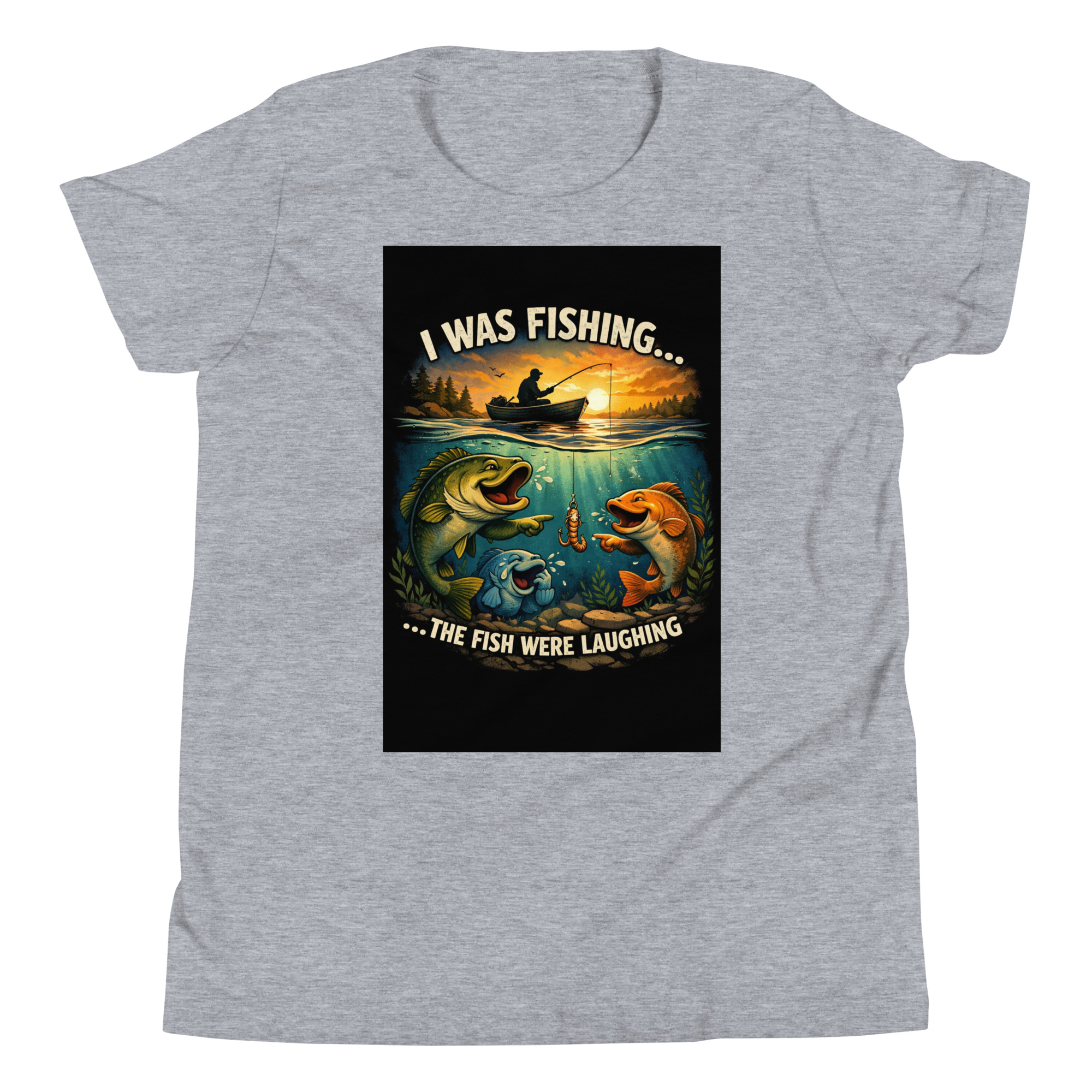 “I Was Fishing… The Fish Were Laughing” Funny Fishing Youth T-Shirt - Image 5