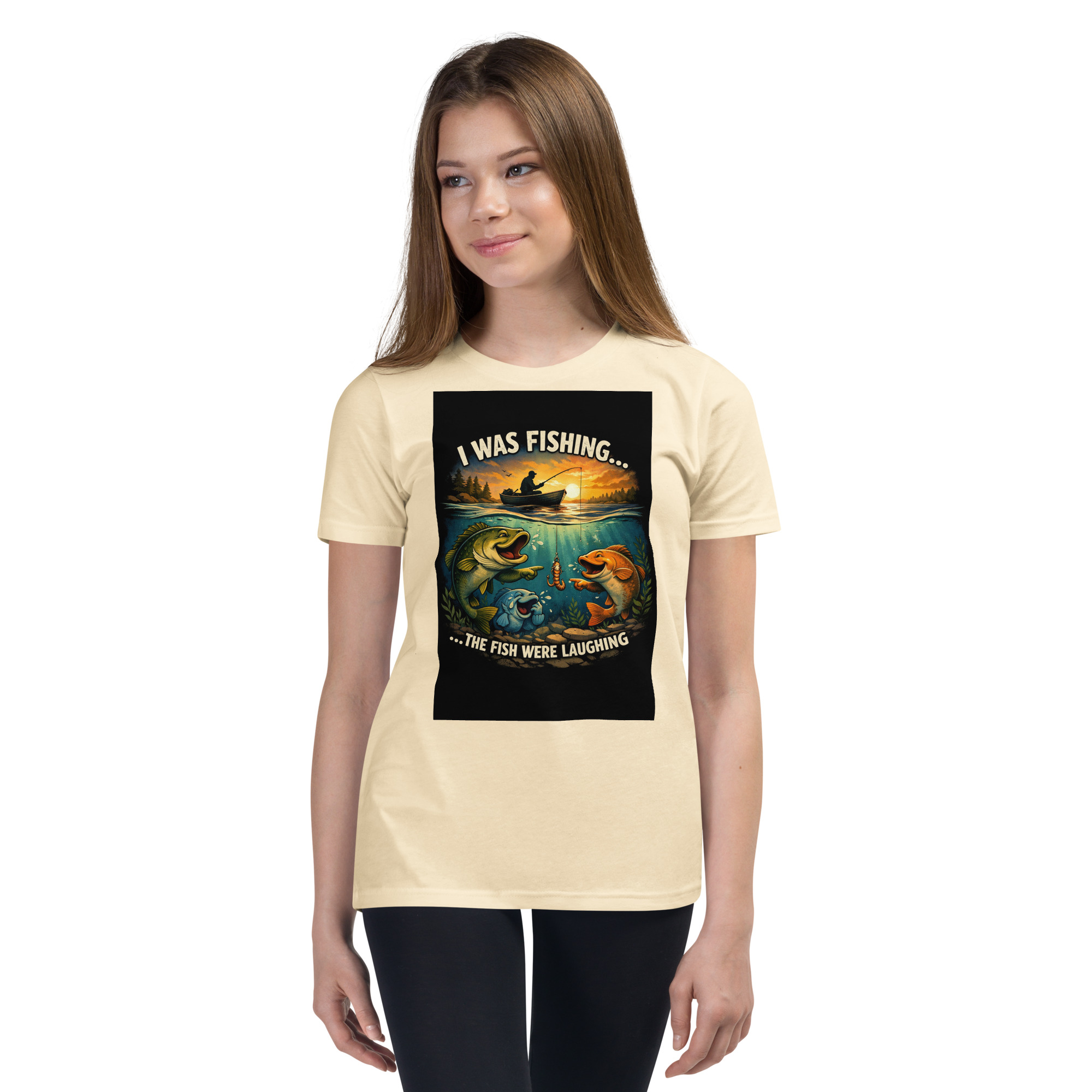“I Was Fishing… The Fish Were Laughing” Funny Fishing Youth T-Shirt - Image 19