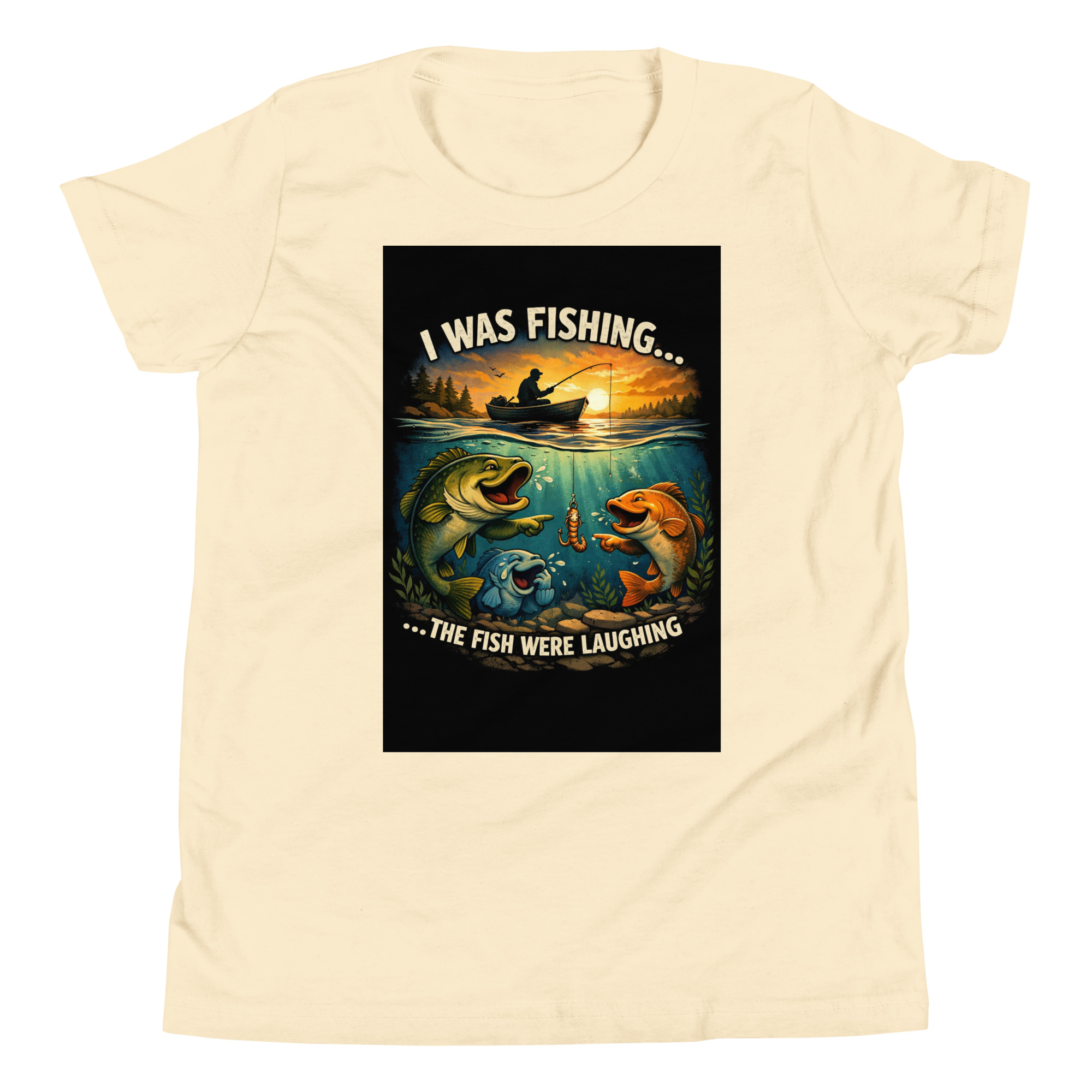 “I Was Fishing… The Fish Were Laughing” Funny Fishing Youth T-Shirt - Image 7