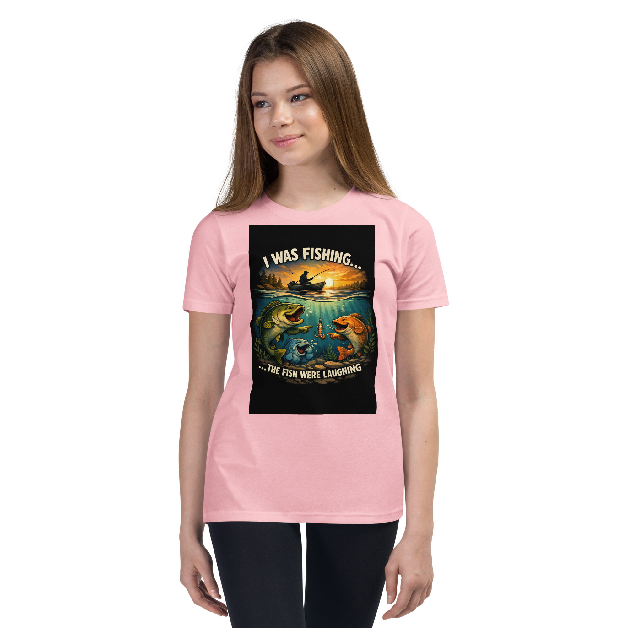 “I Was Fishing… The Fish Were Laughing” Funny Fishing Youth T-Shirt - Image 18