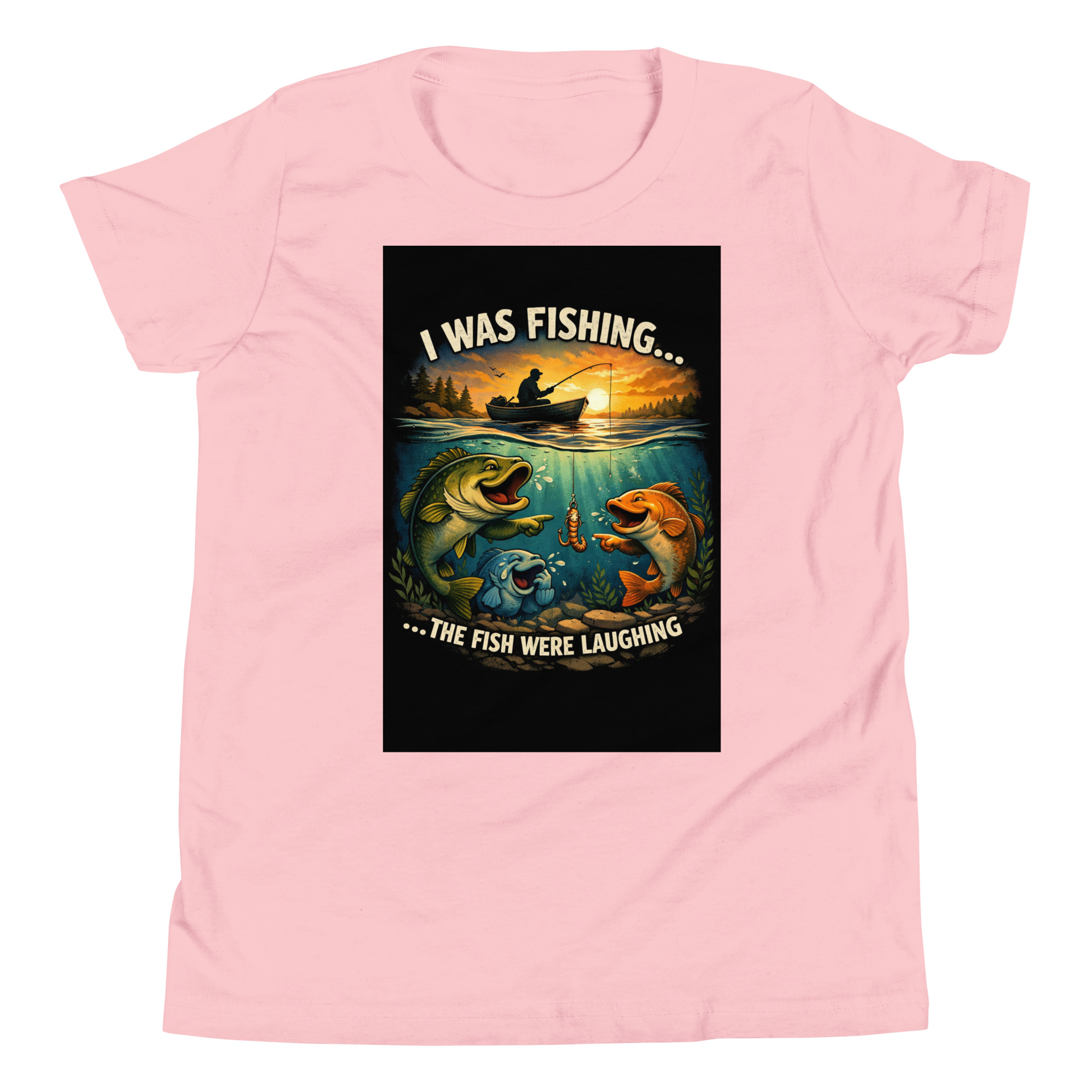 “I Was Fishing… The Fish Were Laughing” Funny Fishing Youth T-Shirt - Image 6