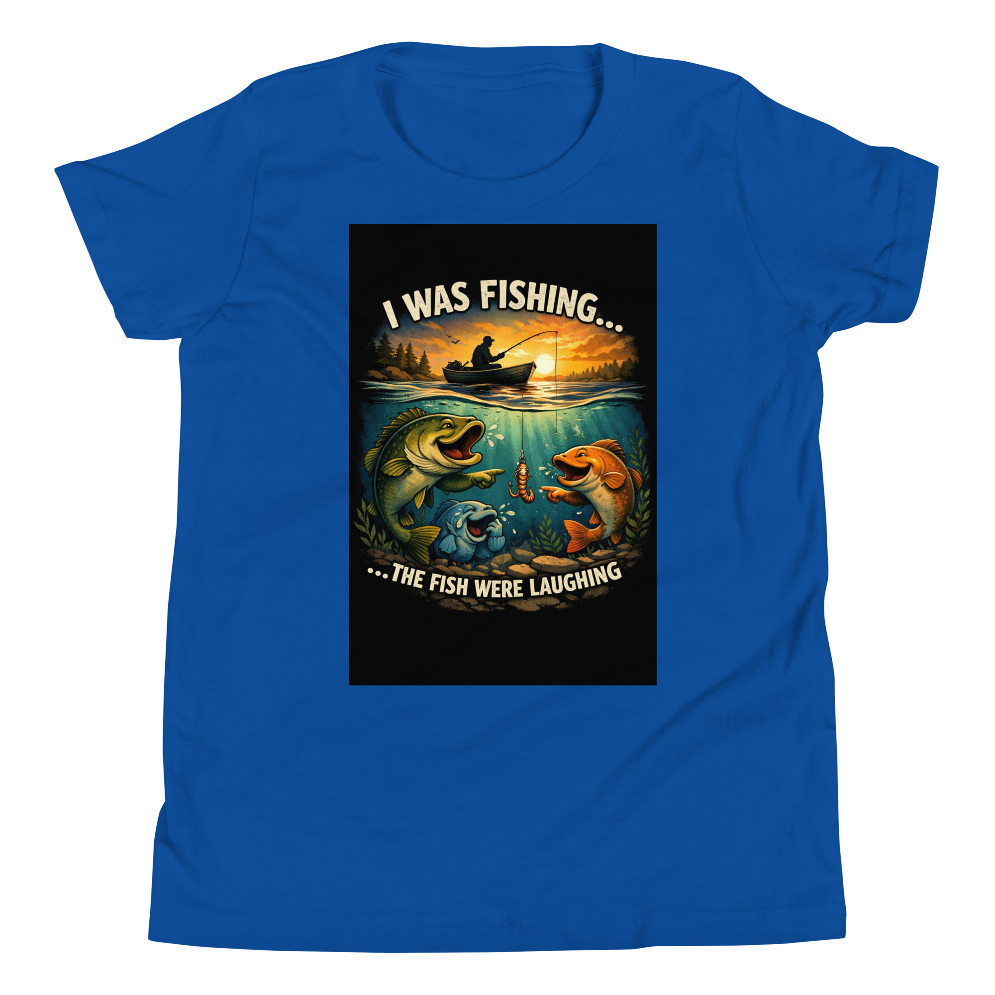 “I Was Fishing… The Fish Were Laughing” Funny Fishing Youth T-Shirt - Image 4