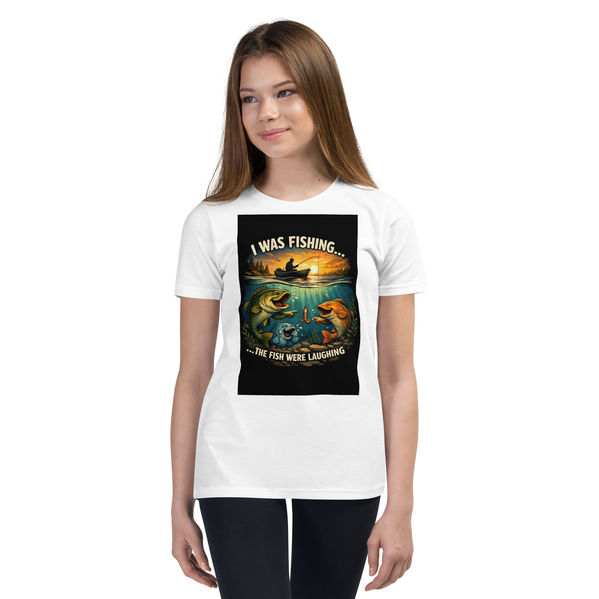 “I Was Fishing… The Fish Were Laughing” Funny Fishing Youth T-Shirt - Image 22