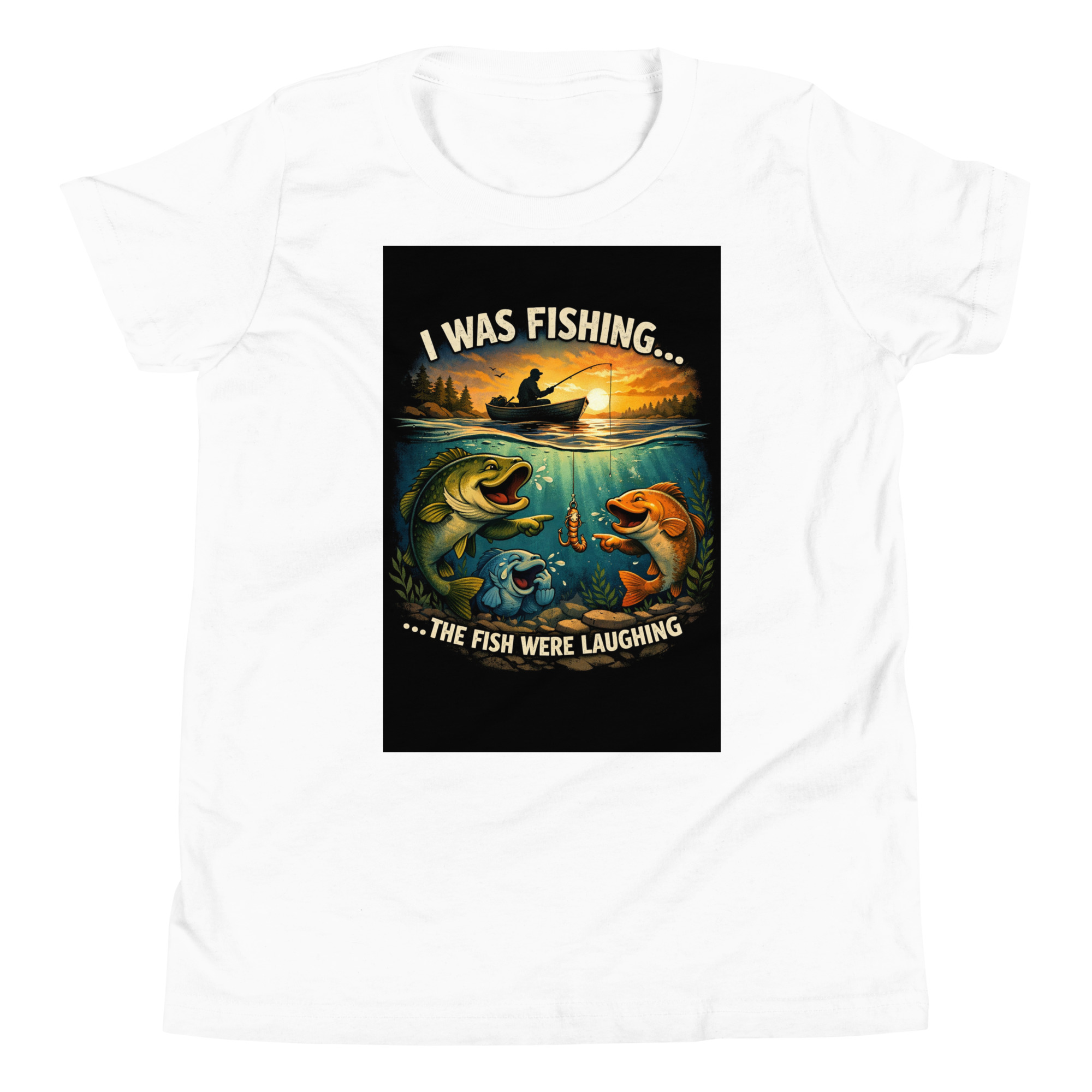 “I Was Fishing… The Fish Were Laughing” Funny Fishing Youth T-Shirt - Image 8