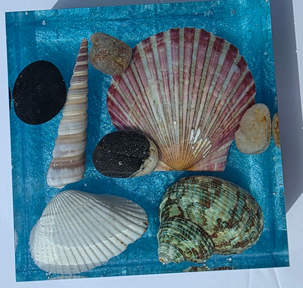 Ocean Treasures – Handcrafted Coastal Resin Display Block