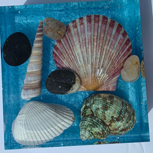 Ocean Treasures – Handcrafted Coastal Resin Display Block