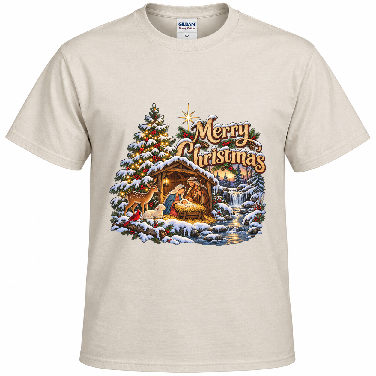 Merry Christmas – Nativity Scene T-Shirt - Image 2