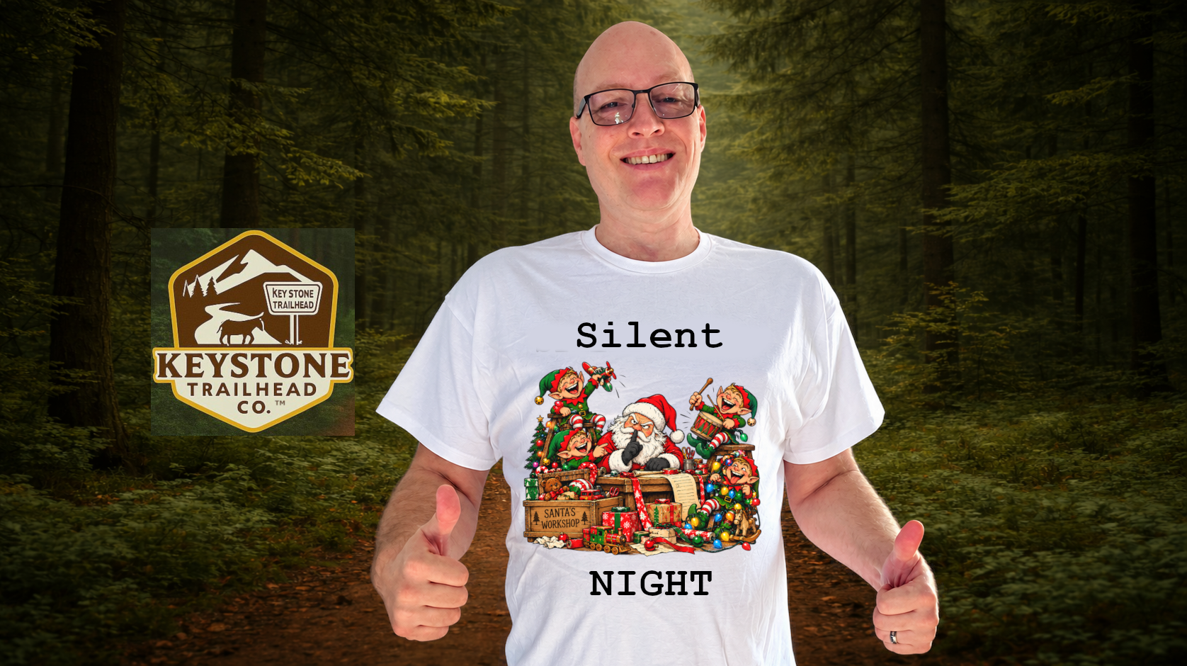 Silent Night – Funny Santa & Elves Christmas T-Shirt - Image 7